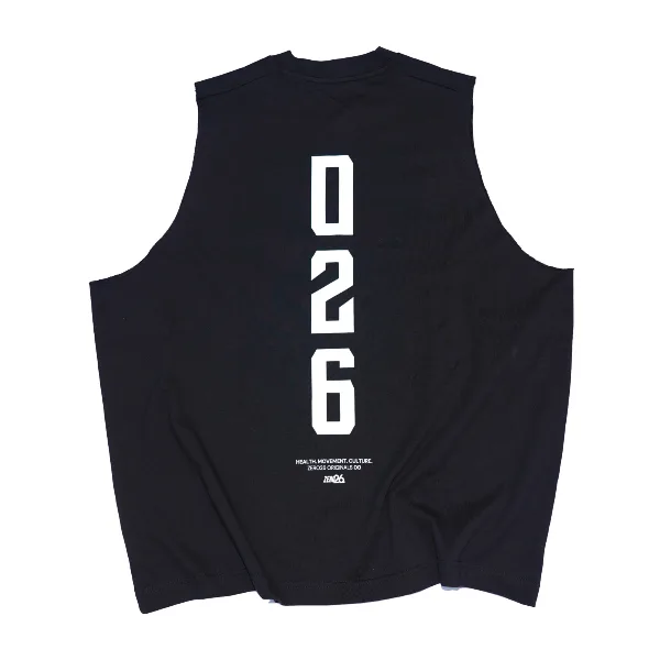 Oversized Tank ZERO26 noir, vu de dos avec le grand 026 imprimé