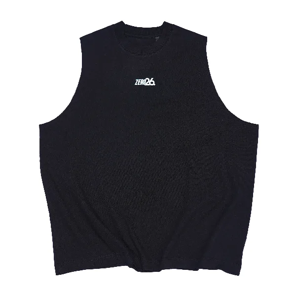 Oversized Tank ZERO26 noir, vu de face