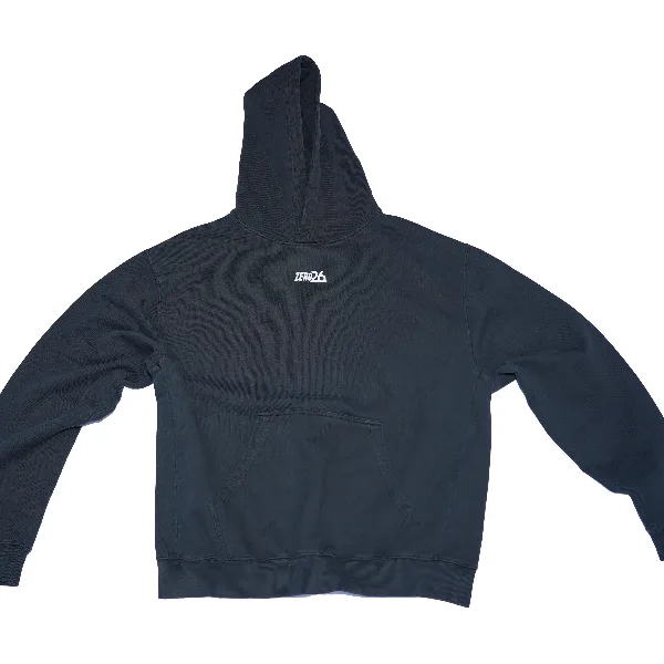 Vintage Hoodie ZERO26 noir, vu de face