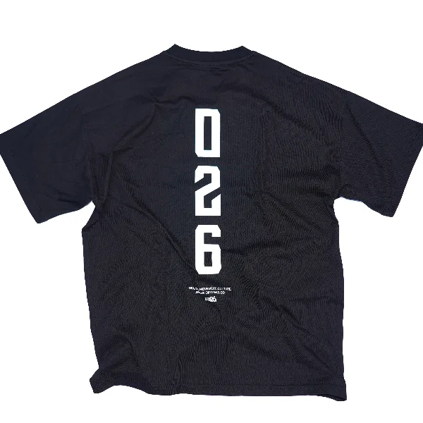 Classic Tee ZERO26 noir, vu de dos avec le grand 026 imprimé